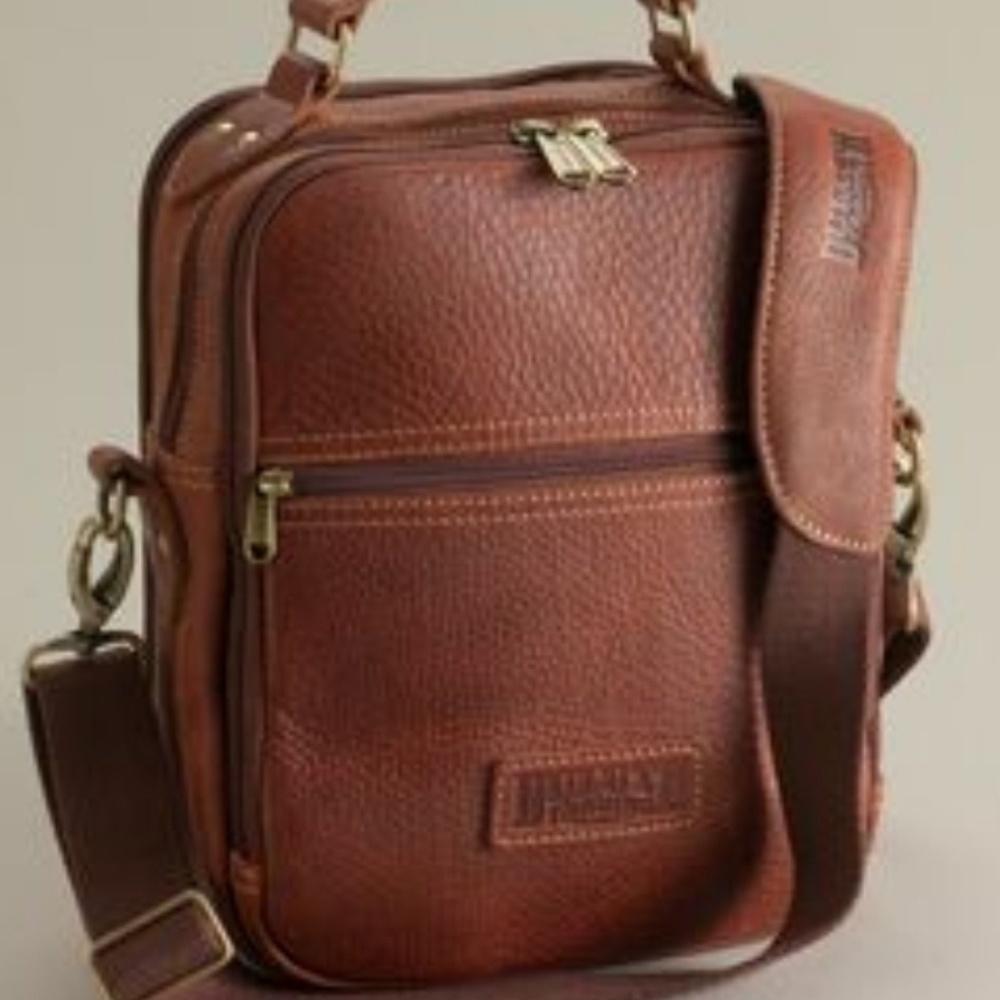 DULUTH TRADING LIFETIME LEATHER TRAVEL BAG CROSSBO